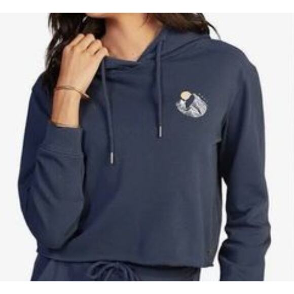 Roxy Easy Afternoon Navy Cropped Hoodie Women's Size XL - Picture 1 of 4